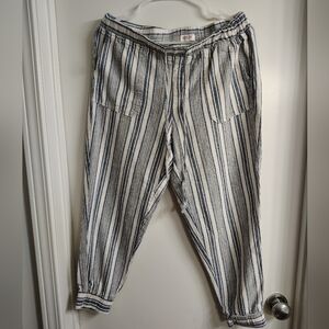 Striped Blue and White Women's Pants